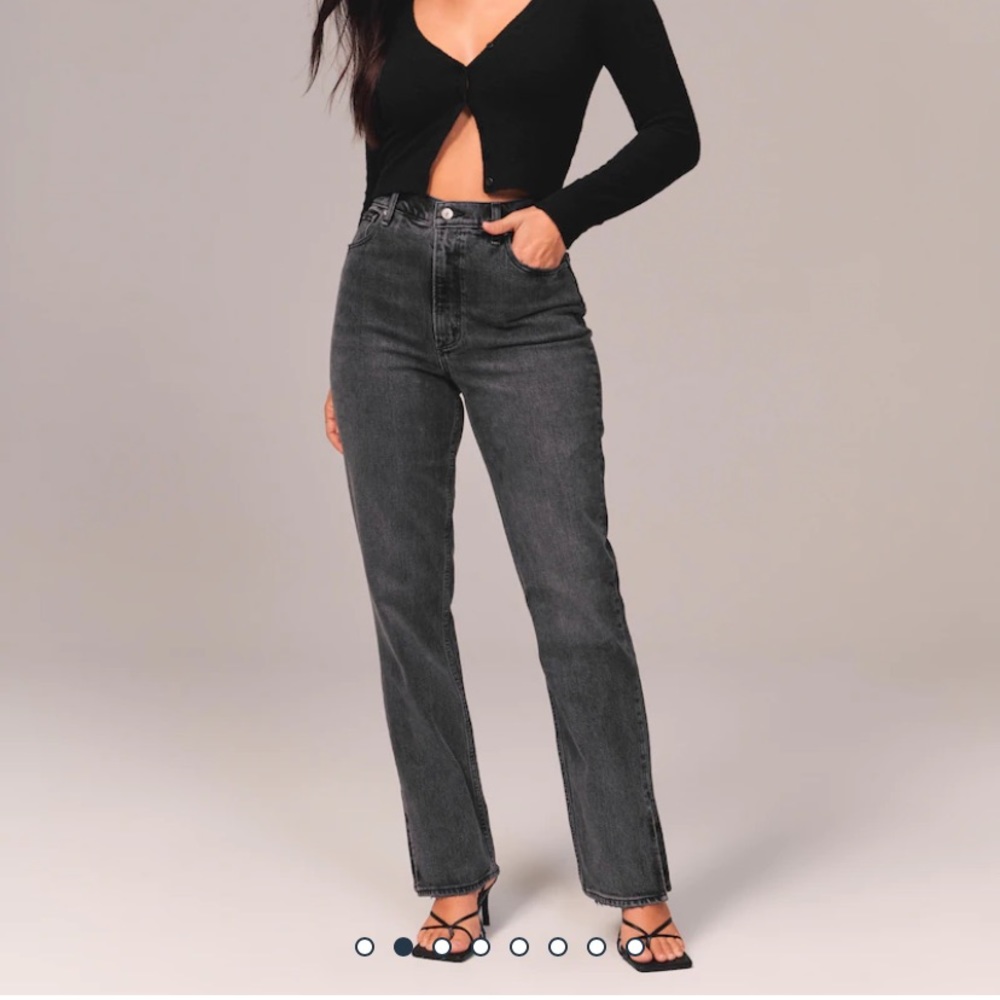 Curve Love 90s Ultra High Rise Straight Jeans Abercrombie Jeans